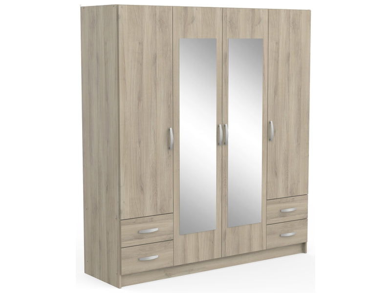 Armoire 4 porte(s) battante 4 tiroir(s) POP coloris Chêne Kronberg largeur 172 cm